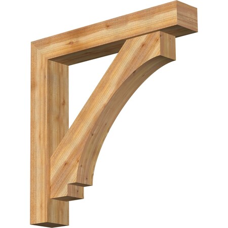 Ekena Millwork Imperial Block Rough Sawn Bracket w/ Offset Brace, Western Red Cedar, 8"W x 48"D x 48"H BKT0806X48X48IMP05RWR